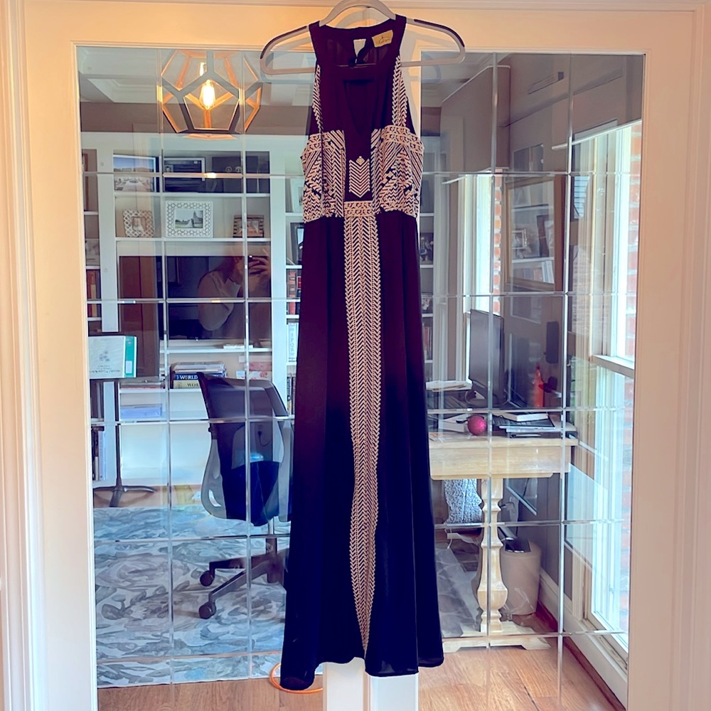 High neck maxi dress